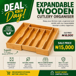Expandable wooden cutlery organiser 
big size