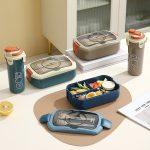 3 compartment plastic lunch plate set