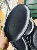 8123 small oval black plate