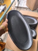 8124 Big oval black plate