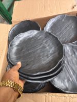 8122 Black melamine flat plate X3PCS 
price is for 3pcs