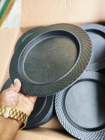 8129 melamine black flat round plate X3pcs 
price is for 3pcs - Image 2